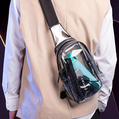 Men's Transparent Chest Bag With USB Charging Port
