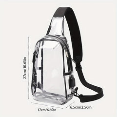 Men's Transparent Chest Bag With USB Charging Port