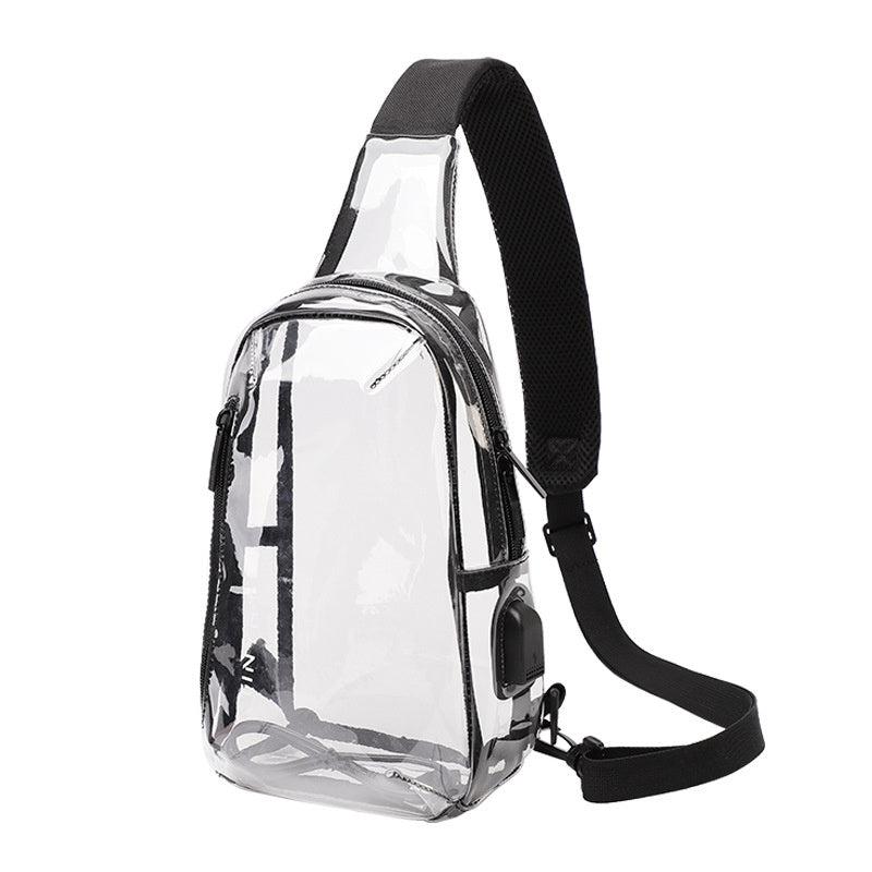 Men's Transparent Chest Bag With USB Charging Port