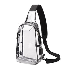 Men's Transparent Chest Bag With USB Charging Port