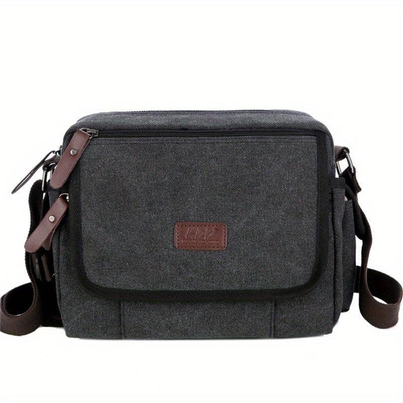 Men's Vintage Canvas Crossbody Bag Multifunctional Shoulder Bag