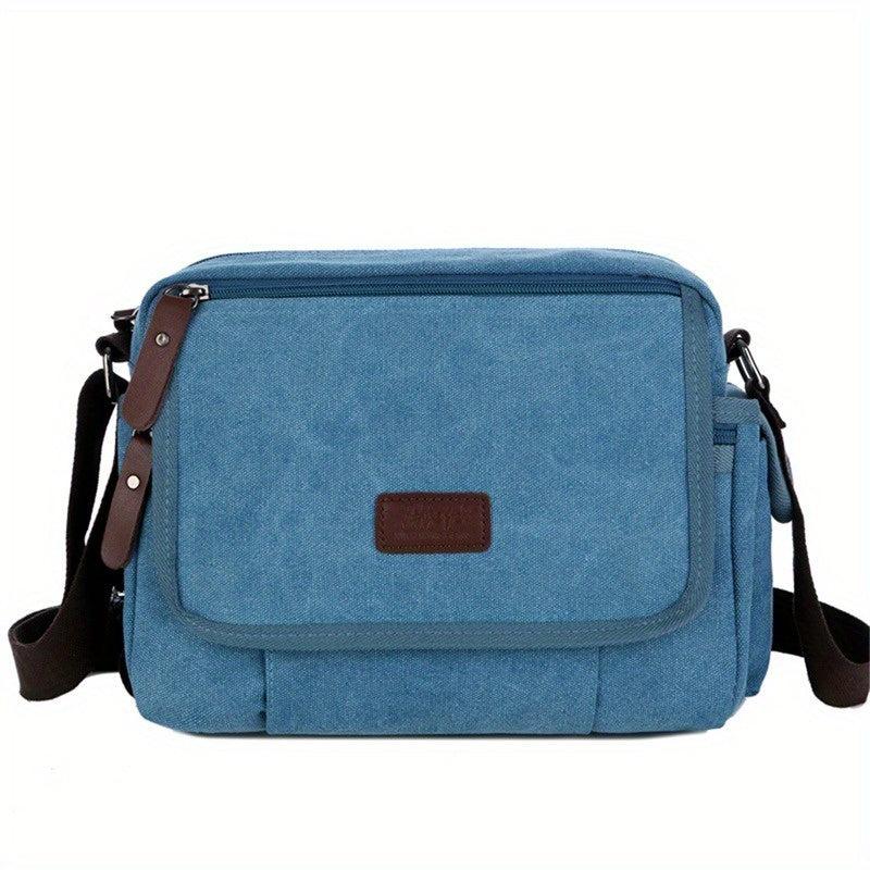 Men's Vintage Canvas Crossbody Bag Multifunctional Shoulder Bag