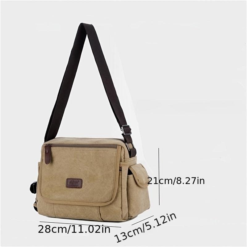 Men's Vintage Canvas Crossbody Bag Multifunctional Shoulder Bag