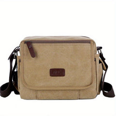 Men's Vintage Canvas Crossbody Bag Multifunctional Shoulder Bag