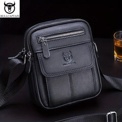 BULLCAPTAIN Leather Shoulder Bag Men Business Messenger