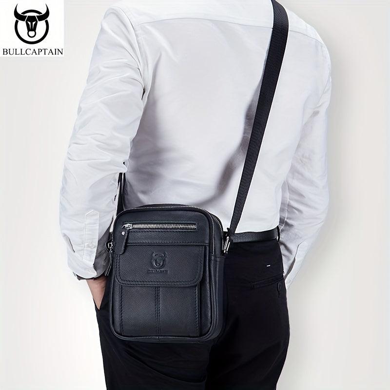 BULLCAPTAIN Leather Shoulder Bag Men Business Messenger