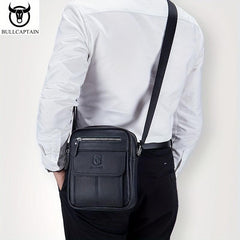 BULLCAPTAIN Leather Shoulder Bag Men Business Messenger