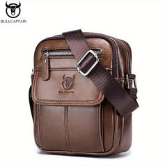 BULLCAPTAIN Leather Shoulder Bag Men Business Messenger