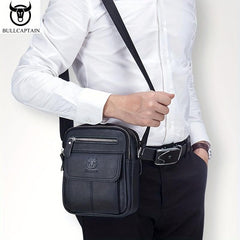 BULLCAPTAIN Leather Shoulder Bag Men Business Messenger