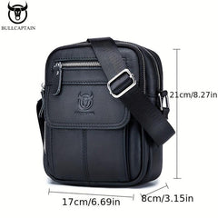 BULLCAPTAIN Leather Shoulder Bag Men Business Messenger