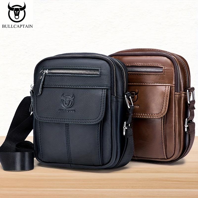 BULLCAPTAIN Leather Shoulder Bag Men Business Messenger