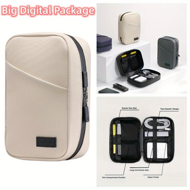 Ougrand PU Leather Waterproof Makeup Bag Dry Wet Separation Zipper Handle