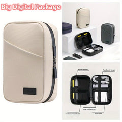 Ougrand PU Leather Waterproof Makeup Bag Dry Wet Separation Zipper Handle