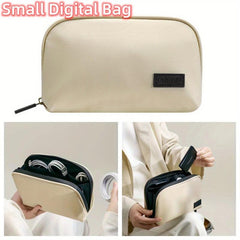 Ougrand PU Leather Waterproof Makeup Bag Dry Wet Separation Zipper Handle