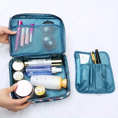 Floral Print Travel Makeup Bag Small Toiletry Organizer Pouch