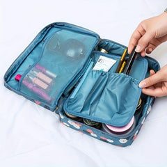 Floral Print Travel Makeup Bag Small Toiletry Organizer Pouch