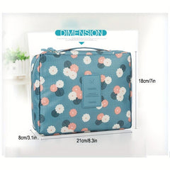 Floral Print Travel Makeup Bag Small Toiletry Organizer Pouch