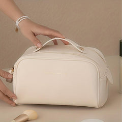 Minimalist Zipper Makeup Bag Solid Cosmetic Bag Travel Toiletry Wash Bag