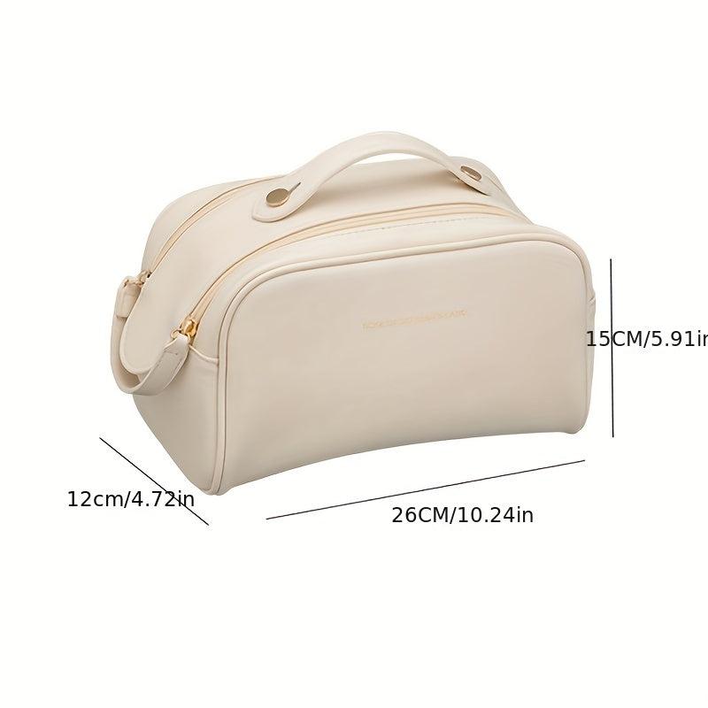 Minimalist Zipper Makeup Bag Solid Cosmetic Bag Travel Toiletry Wash Bag