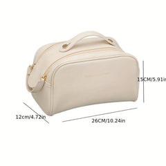 Minimalist Zipper Makeup Bag Solid Cosmetic Bag Travel Toiletry Wash Bag