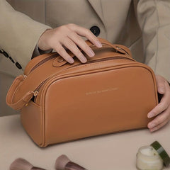 Minimalist Zipper Makeup Bag Solid Cosmetic Bag Travel Toiletry Wash Bag