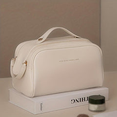 Minimalist Zipper Makeup Bag Solid Cosmetic Bag Travel Toiletry Wash Bag