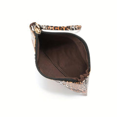 Textured PU Leather Zipper Clutch Wristlet Wallet