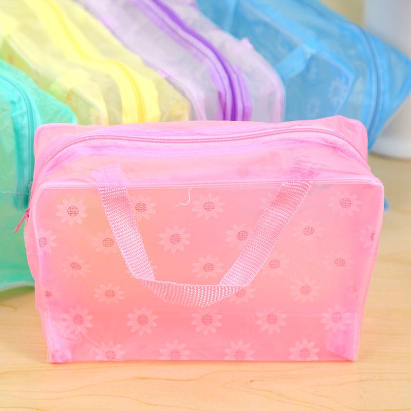 3pcs Travel Toiletry Bag PVC Cosmetic Floral Print Beach Storage Bag