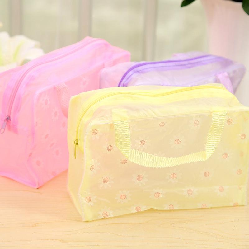 3pcs Travel Toiletry Bag PVC Cosmetic Floral Print Beach Storage Bag