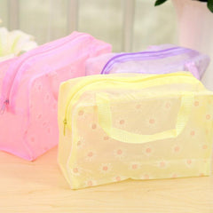 3pcs Travel Toiletry Bag PVC Cosmetic Floral Print Beach Storage Bag