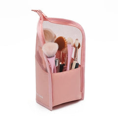 Zipper Cosmetic Bag Travel Toiletry Makeup Brush Storage Case