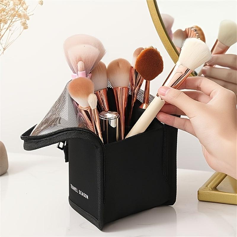 Zipper Cosmetic Bag Travel Toiletry Makeup Brush Storage Case