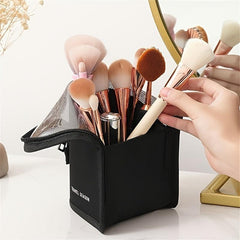 Zipper Cosmetic Bag Travel Toiletry Makeup Brush Storage Case