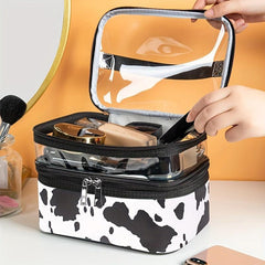 Large Capacity Portable Makeup Bag Double Layer Travel Toiletry Bag
