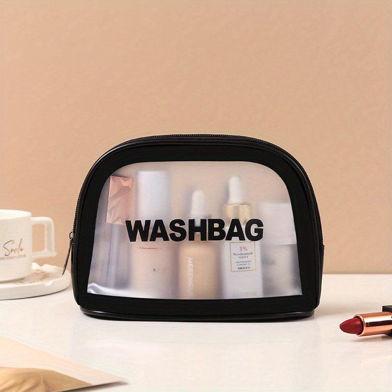 Letter Print Makeup Pouch Zipper Cosmetic Bag Lightweight Toiletry Wash Bag