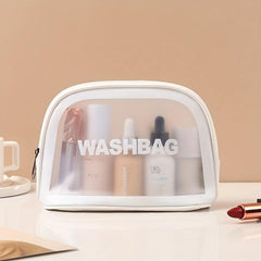 Letter Print Makeup Pouch Zipper Cosmetic Bag Lightweight Toiletry Wash Bag