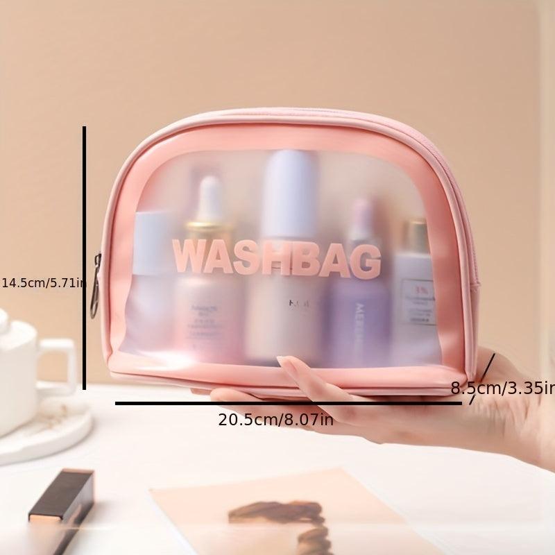 Letter Print Makeup Pouch Zipper Cosmetic Bag Lightweight Toiletry Wash Bag