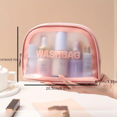 Letter Print Makeup Pouch Zipper Cosmetic Bag Lightweight Toiletry Wash Bag