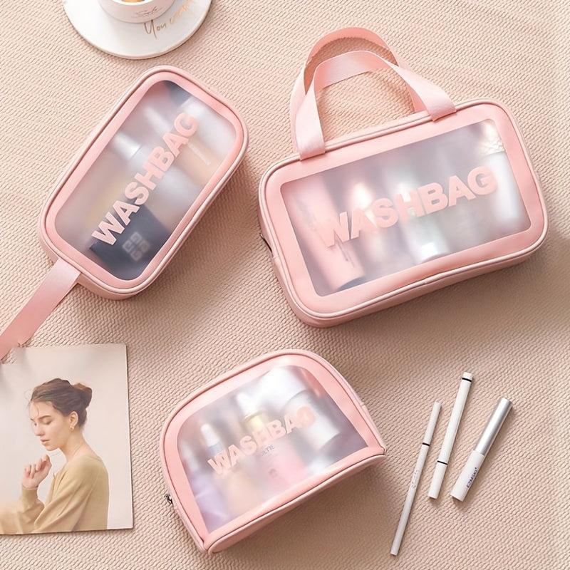 Letter Print Makeup Pouch Zipper Cosmetic Bag Lightweight Toiletry Wash Bag