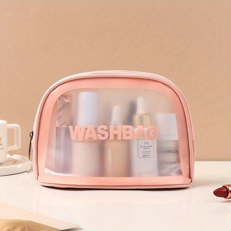 Letter Print Makeup Pouch Zipper Cosmetic Bag Lightweight Toiletry Wash Bag