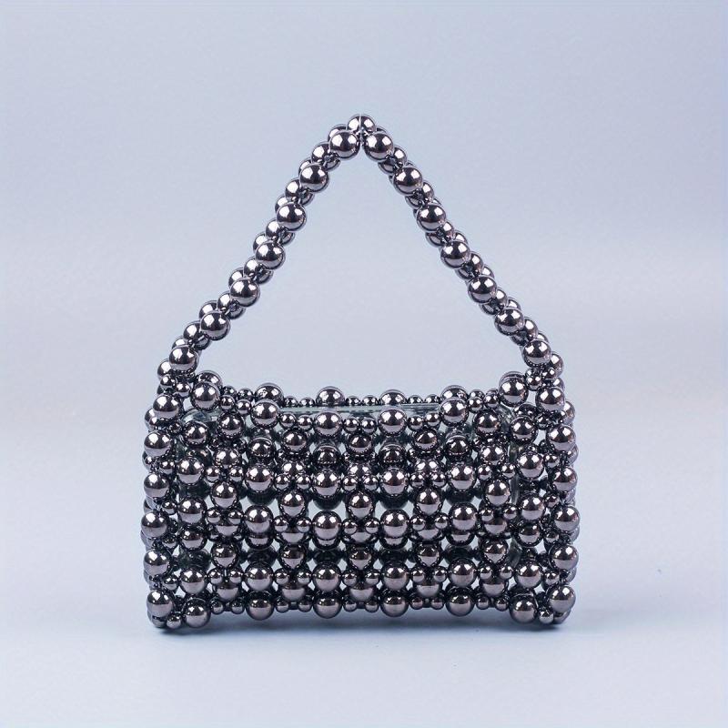 Acrylic Beaded Metallic Evening Bag Versatile Tote Bag For Women