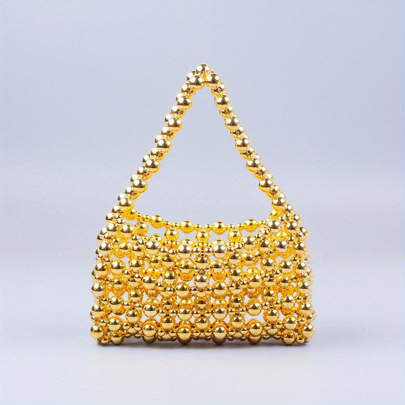 Acrylic Beaded Metallic Evening Bag Versatile Tote Bag For Women