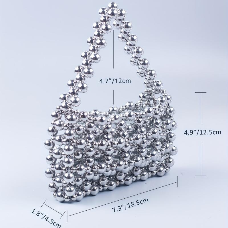 Acrylic Beaded Metallic Evening Bag Versatile Tote Bag For Women