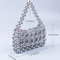 Acrylic Beaded Metallic Evening Bag Versatile Tote Bag For Women