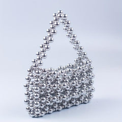 Acrylic Beaded Metallic Evening Bag Versatile Tote Bag For Women