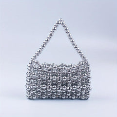 Acrylic Beaded Metallic Evening Bag Versatile Tote Bag For Women