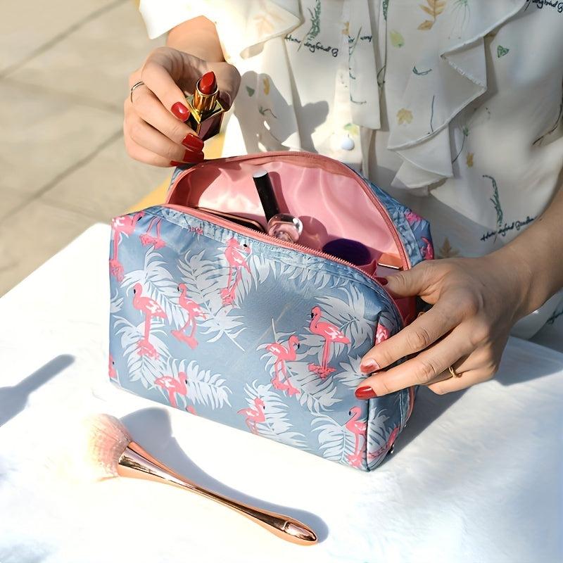 Flamingo Print Cosmetic Bag Organizer Portable Travel Toiletry Bag