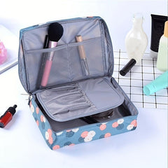Portable Printed Makeup Bag Lightweight Cosmetic Bag Small Square