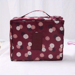 Portable Printed Makeup Bag Lightweight Cosmetic Bag Small Square