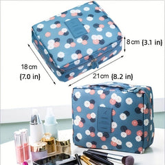 Portable Printed Makeup Bag Lightweight Cosmetic Bag Small Square